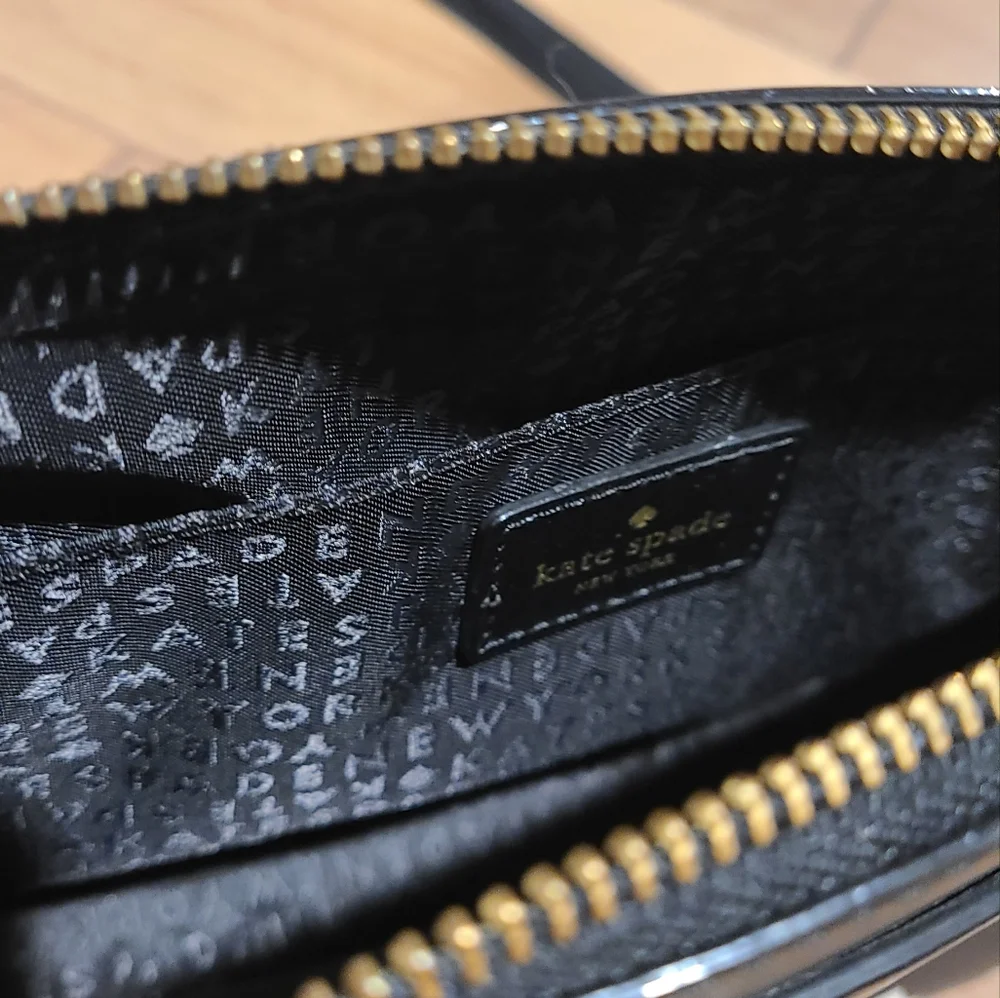 KATE SPADE Black & White Polka Dot Crossbody Bag!